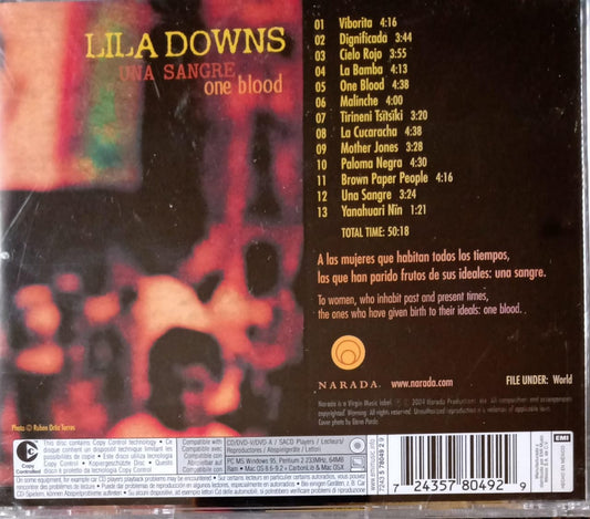 Lila Downs – Una Sangre = One Blood. Cd nuevo. tienda de discos en méxico formato muerto