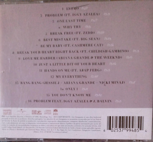 ARIANA GRANDE. My Everything. Cd en buen estado. tienda de discso en méxico formato muerto