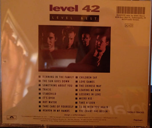 Level 42 – Level Best (A Collection Of Their Greatest Hits). Cd importado. tienda de discos en méxico formato muerto