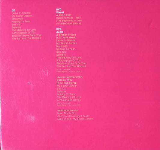 Depeche Mode – A Broken Frame. Cd y DVD en buen estado.