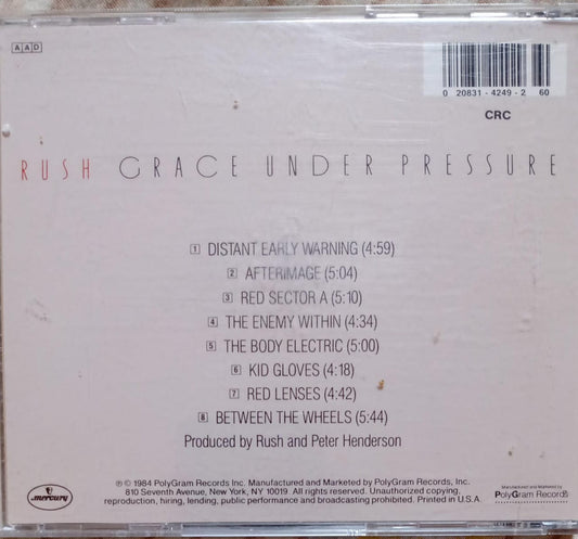 Rush – Grace Under Pressure (CD Importado).