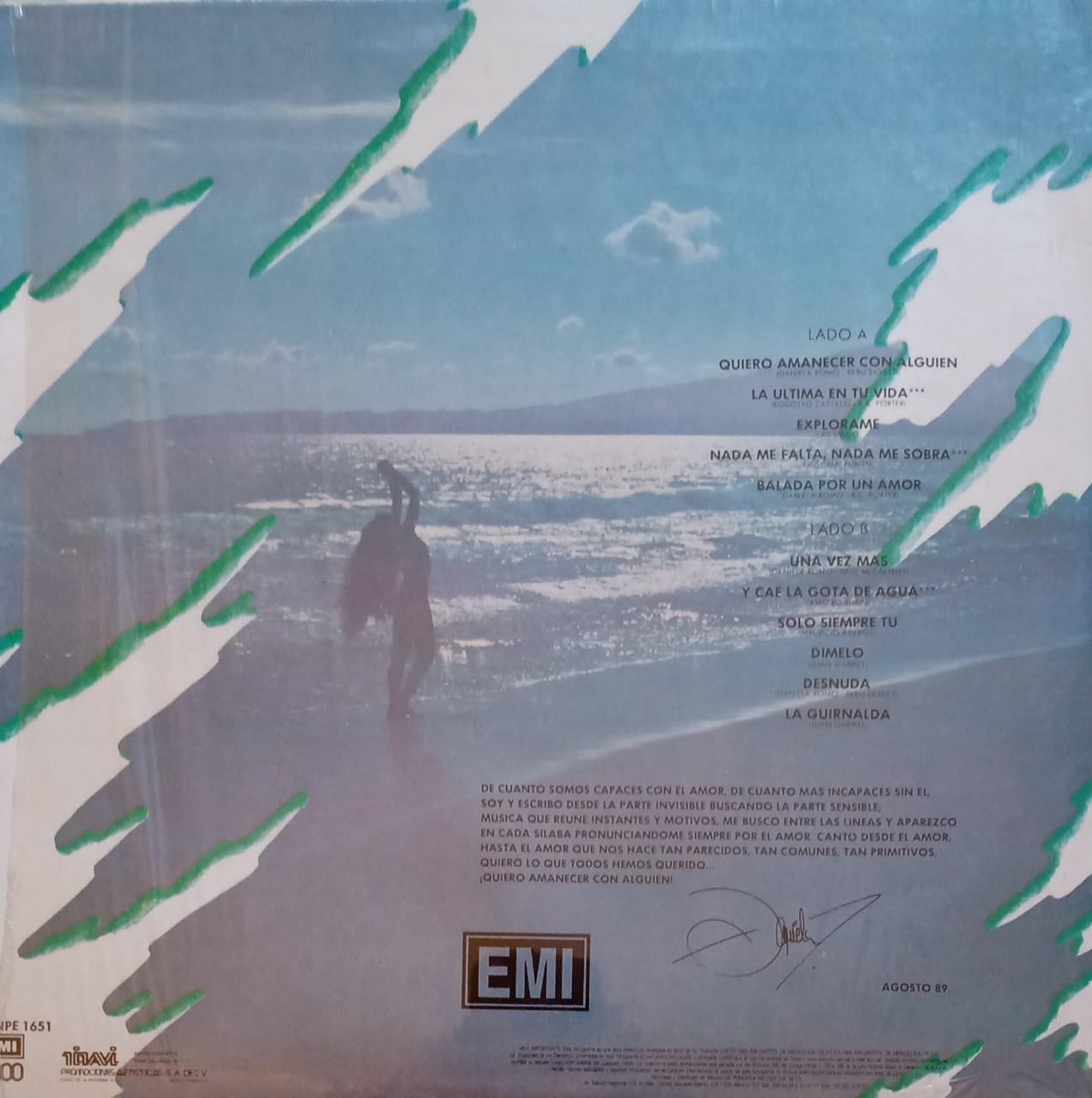 Daniela Romo – Quiero Amanecer Con Alguien. Vinilo 1989.