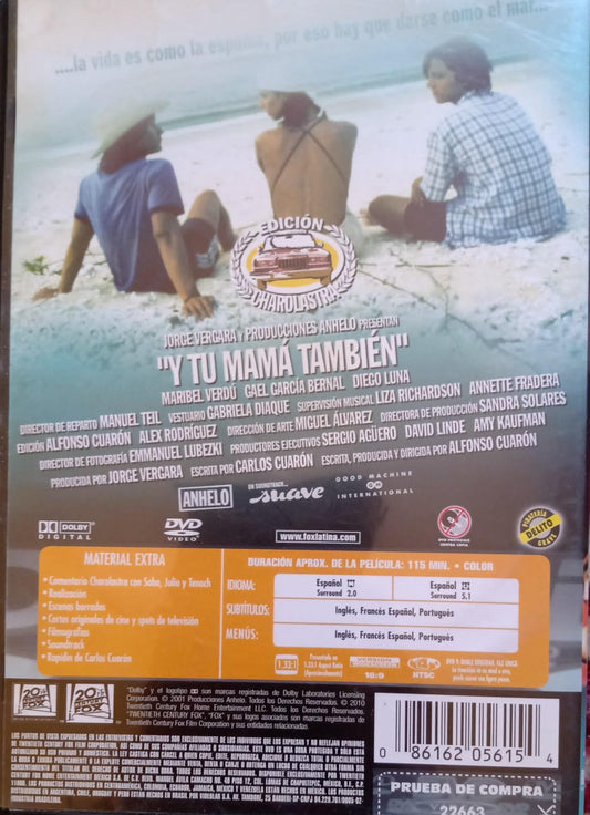 Y tu mamá también. DVD.