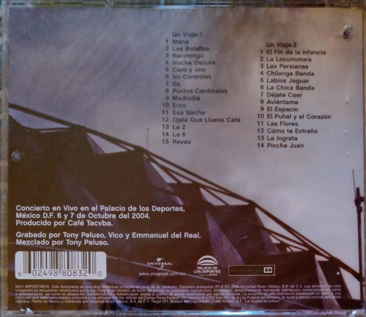 Café Tacvba – Un Viaje. Cd doble nuevo.