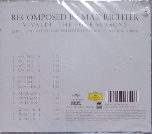 Max Richter, Vivaldi – Recomposed By Max Richter: Vivaldi - The Four Seasons. Cd nuevo.