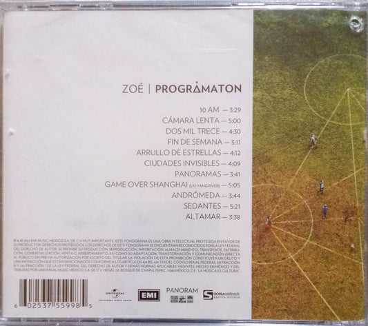 Zoé – Prográmaton. Cd nuevo jewel case.
