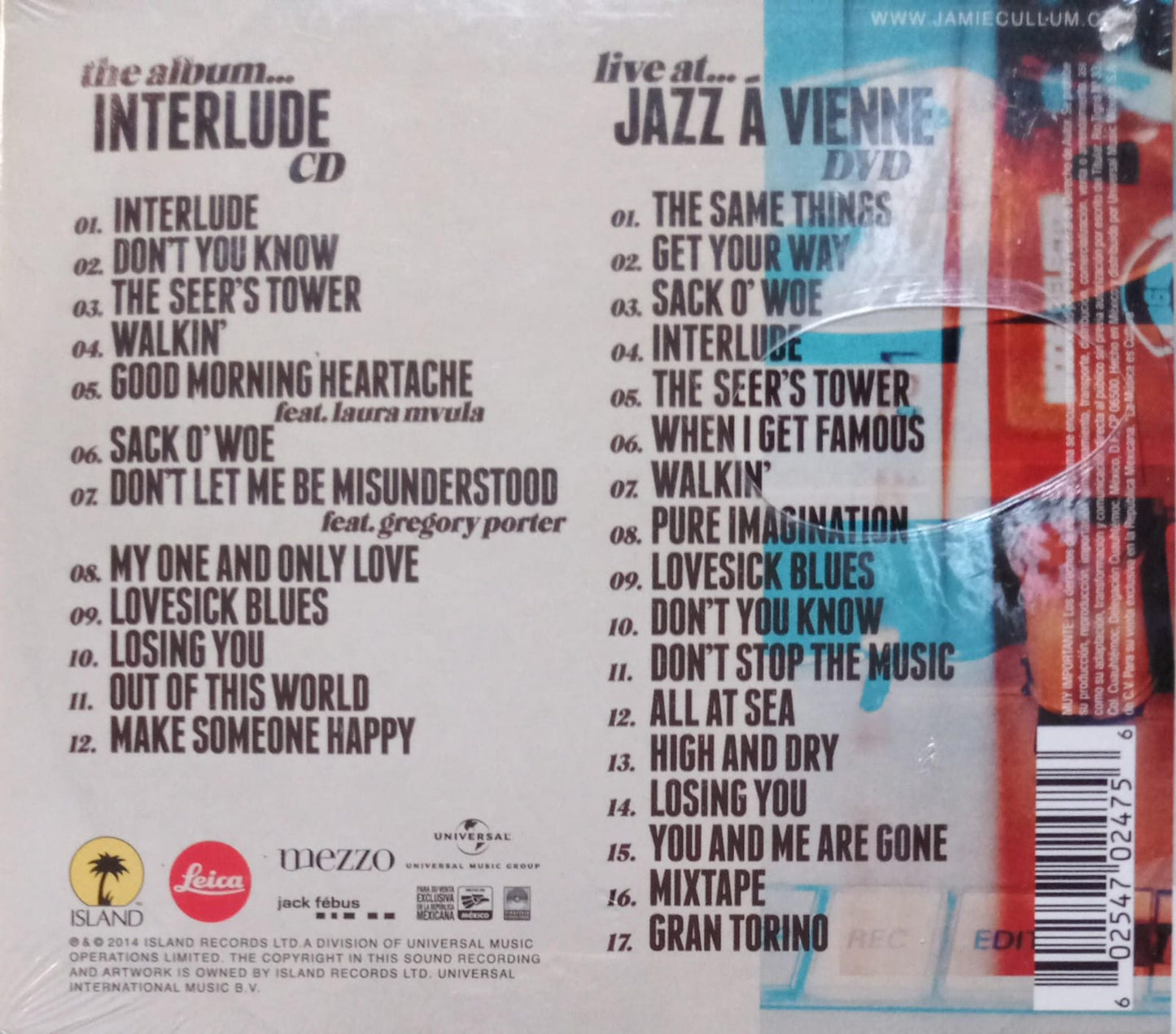 Jamie Cullum – Interlude. CD y DVD nuevo.