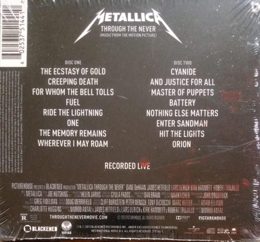 Metallica – Through The Never (Music From The Motion Picture). Cd doble nuevo.