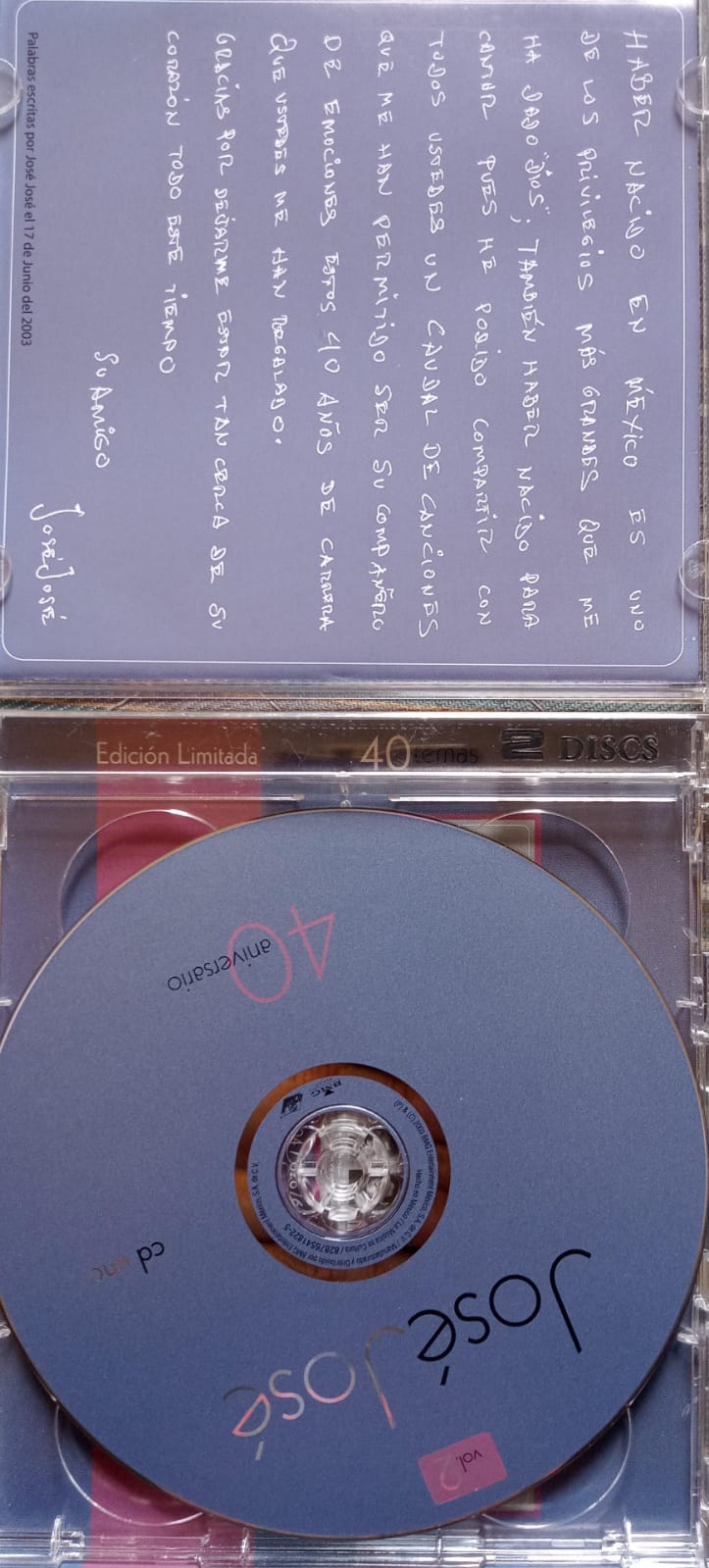 José José – 40 Aniversario Vol. 2. Cd doble buen estado.