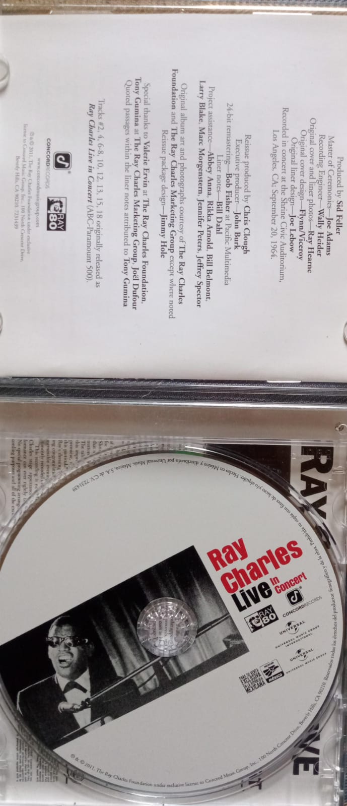 Ray Charles – Ray Charles Live In Concert. CD buen estado.