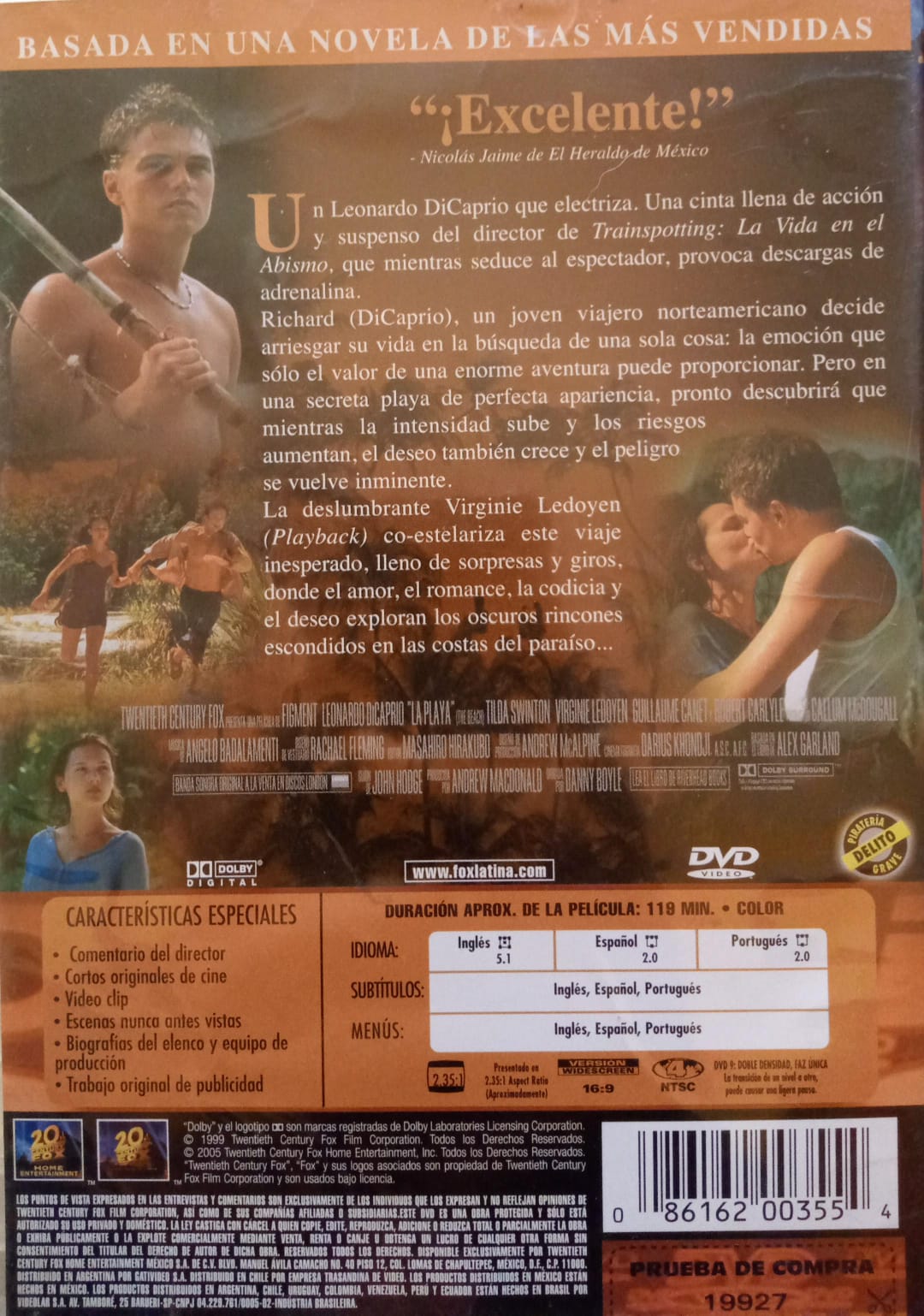 La playa. The Beach. DVD.