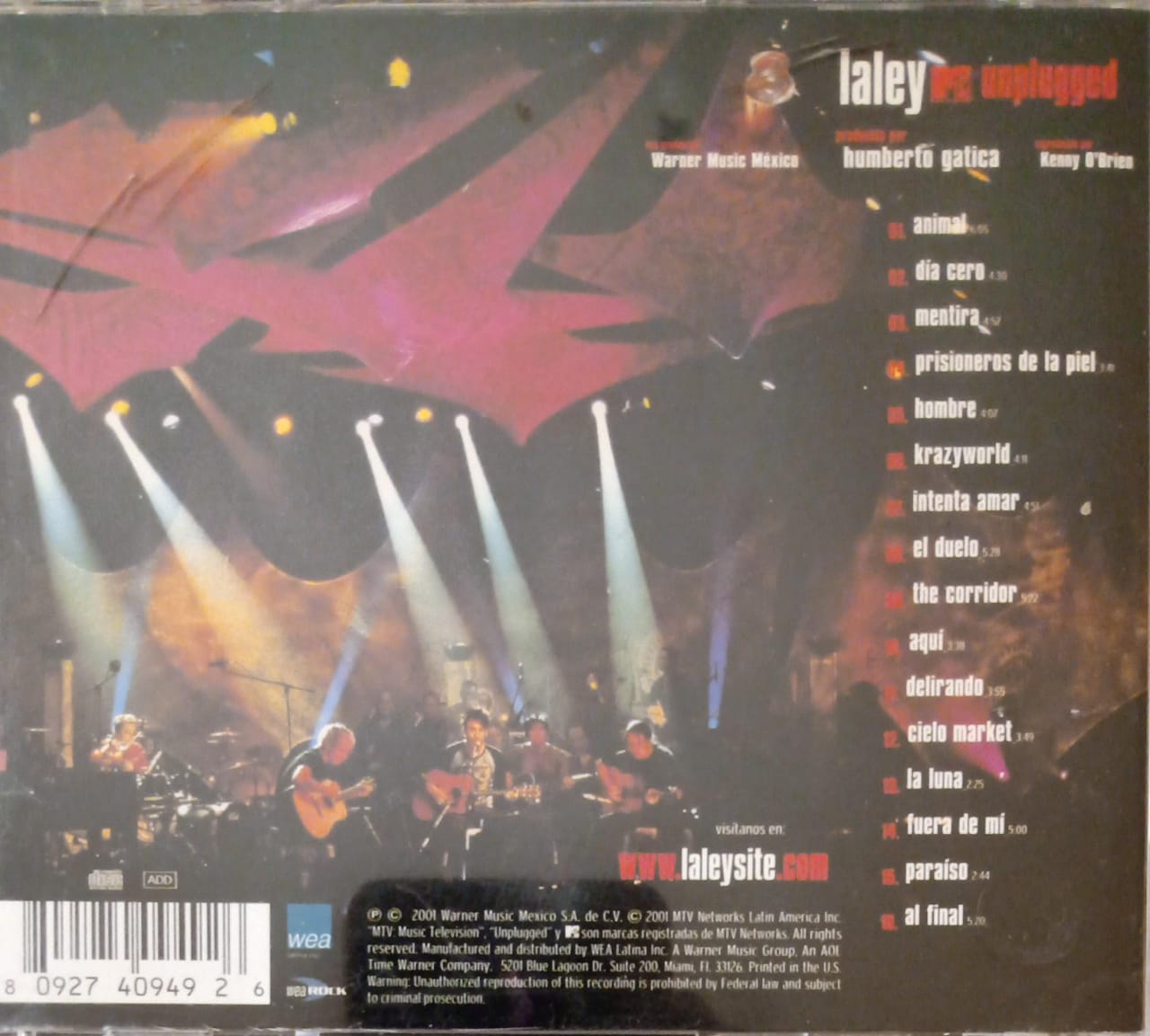 La Ley – MTV Unplugged. Cd en buen estado.