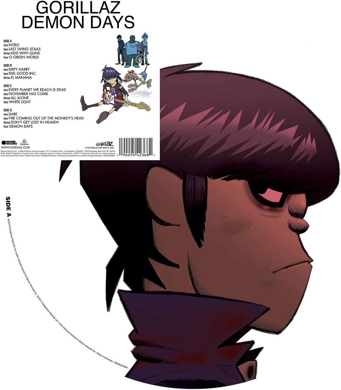 Demon Days (Double picture discs, clear vinyl sleeve) Gorillaz. Nuevo. tienda de discos en méxico formato muerto