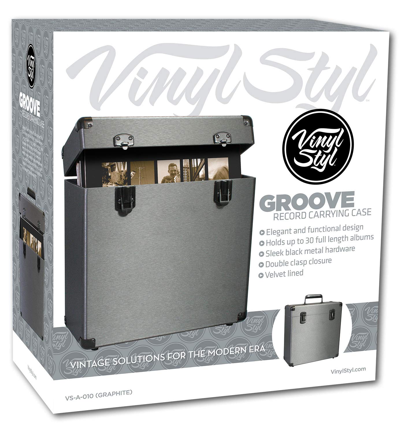 Vinilo Styl Groove Record Carrying Case VS-A-010 (Grafito) terciopelo nuevo. tienda de discos en méxico formato muerto