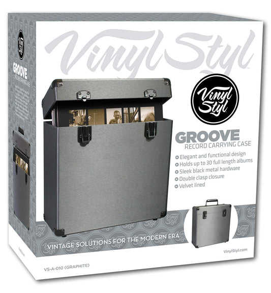 Vinilo Styl Groove Record Carrying Case VS-A-010 (Grafito) terciopelo nuevo. tienda de discos en méxico formato muerto