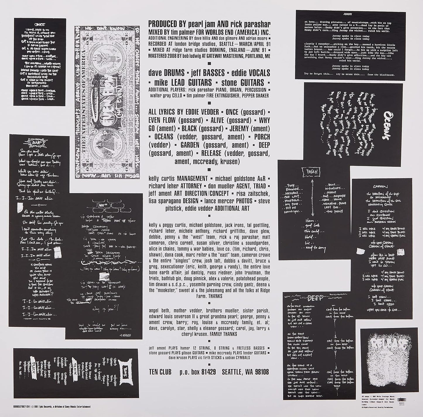 Ten. PEARL JAM. Vinilo nuevo. tienda de discos en méxico formato muerto