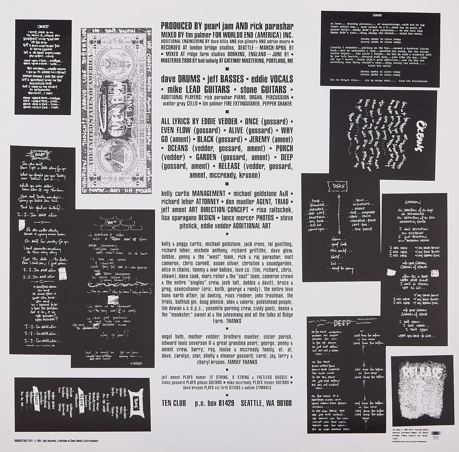 Ten. PEARL JAM. Vinilo nuevo. tienda de discos en méxico formato muerto