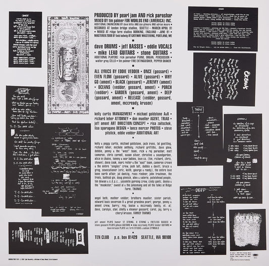 Ten. PEARL JAM. Vinilo nuevo. tienda de discos en méxico formato muerto