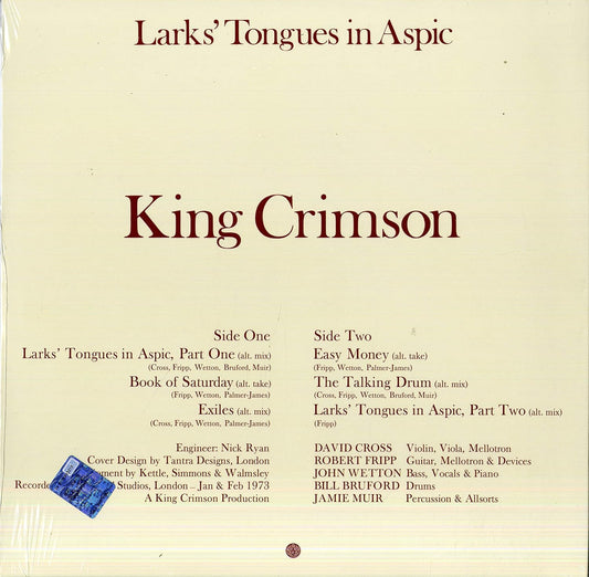 Larks' Tongues In Aspic (Alternative Edition) (Remixed By Steven Wilson & Robert Fripp) (Ltd 200gm Vinyl) King Crimson. Nuevo. tienda de discos en méxico formato muerto