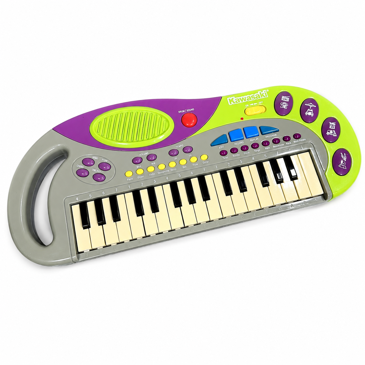  TECLADO MUSICAL KAWASAKI VINTAGE – AÑOS 90s.  tienda de discos en méxico formato muerto