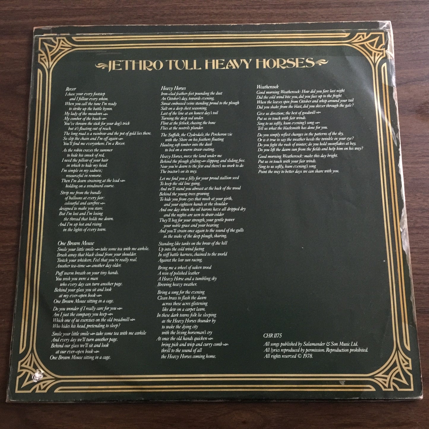 Jethro Tull. Heavy Horses. Vinyl importado.