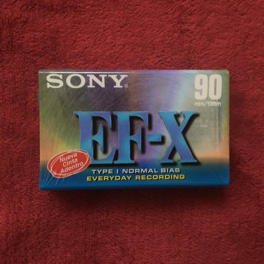 Cassette virgen Sony EF-X 90 nuevo, sellado.