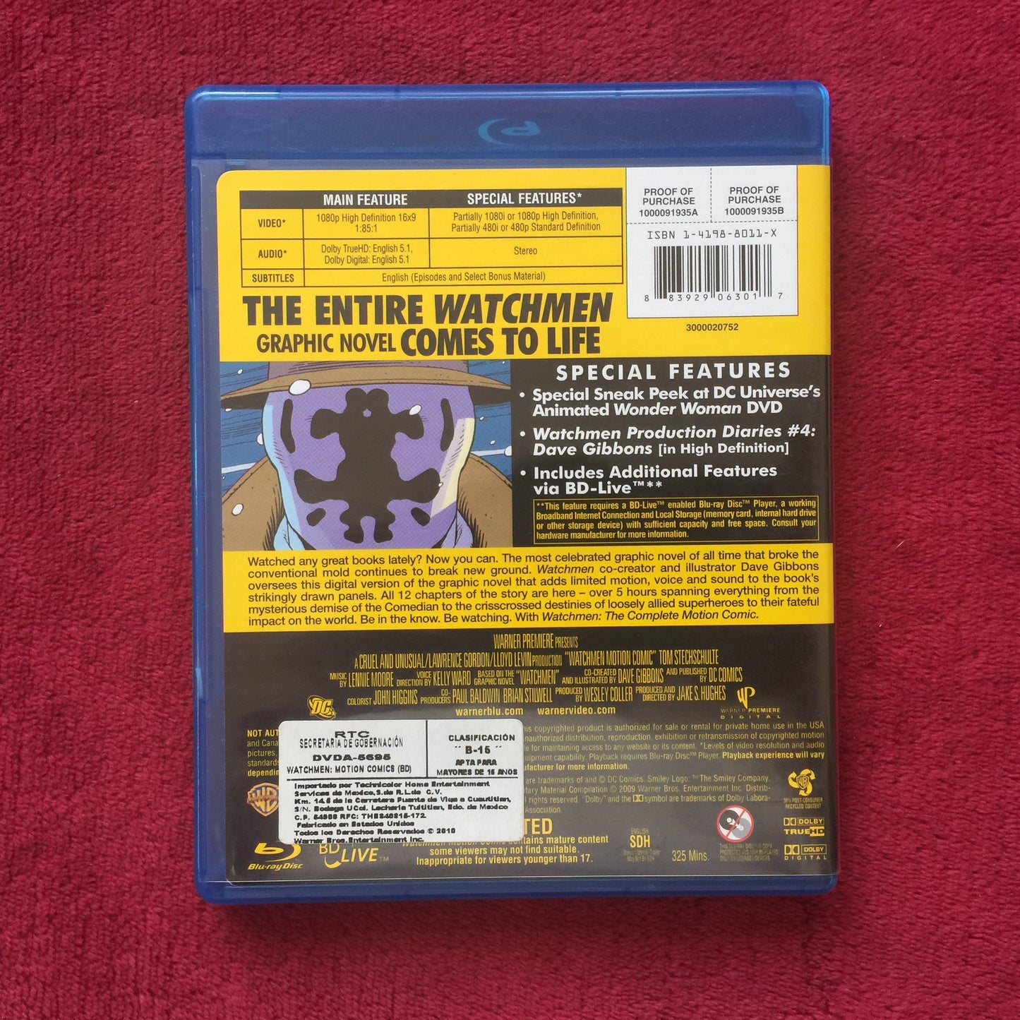 Watchmen: The Complete Motion Comic. Blu-Ray.