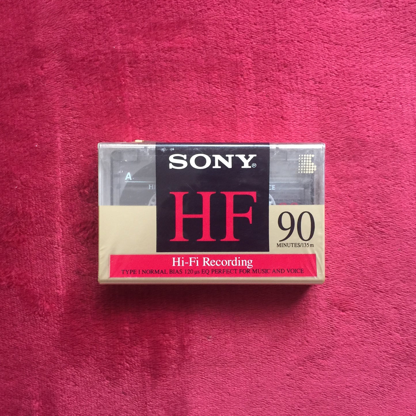 Cassette virgen Sony HF 90 nuevo, sellado.