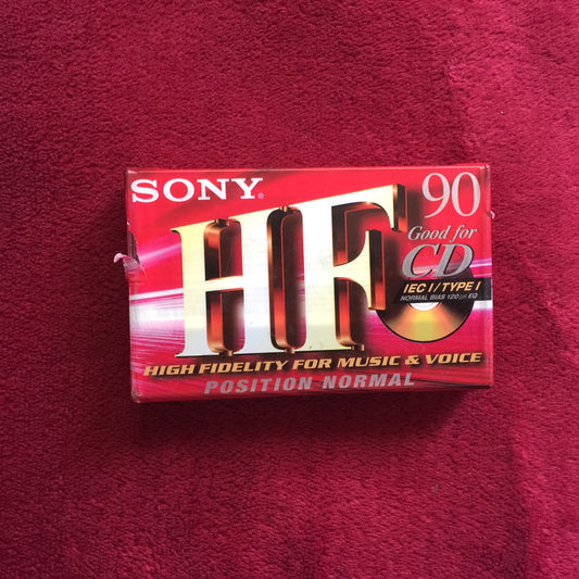 Cassette virgen Sony HF 90 nuevo, sellado. IEC I.