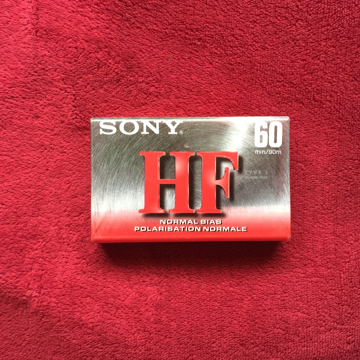 Cassette virgen Sony HF 60 nuevo, sellado.