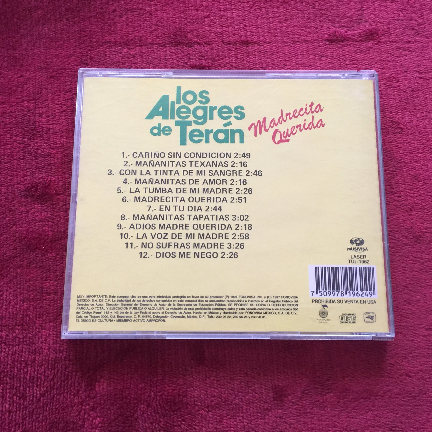 Los Alegres de Terán. Madrecita querida. Cd.