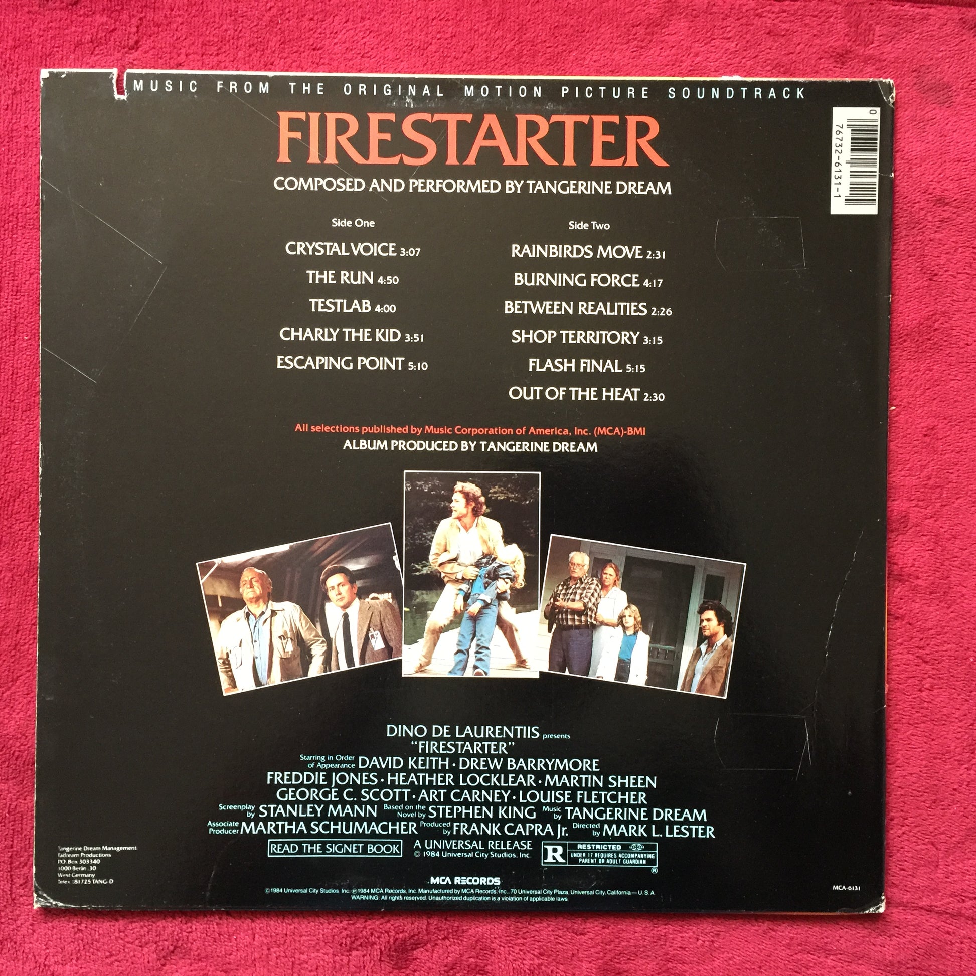 Tangerine Dream. Firestarter (Music From The Original Motion Picture Soundtrack). Vinilo importado en excelente estado. formato muerto