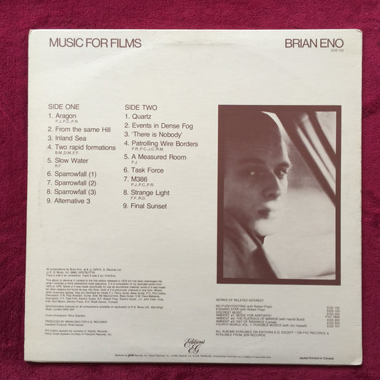 Brian Eno. Music For Films. Vinilo importado en excelente estado. formato muerto