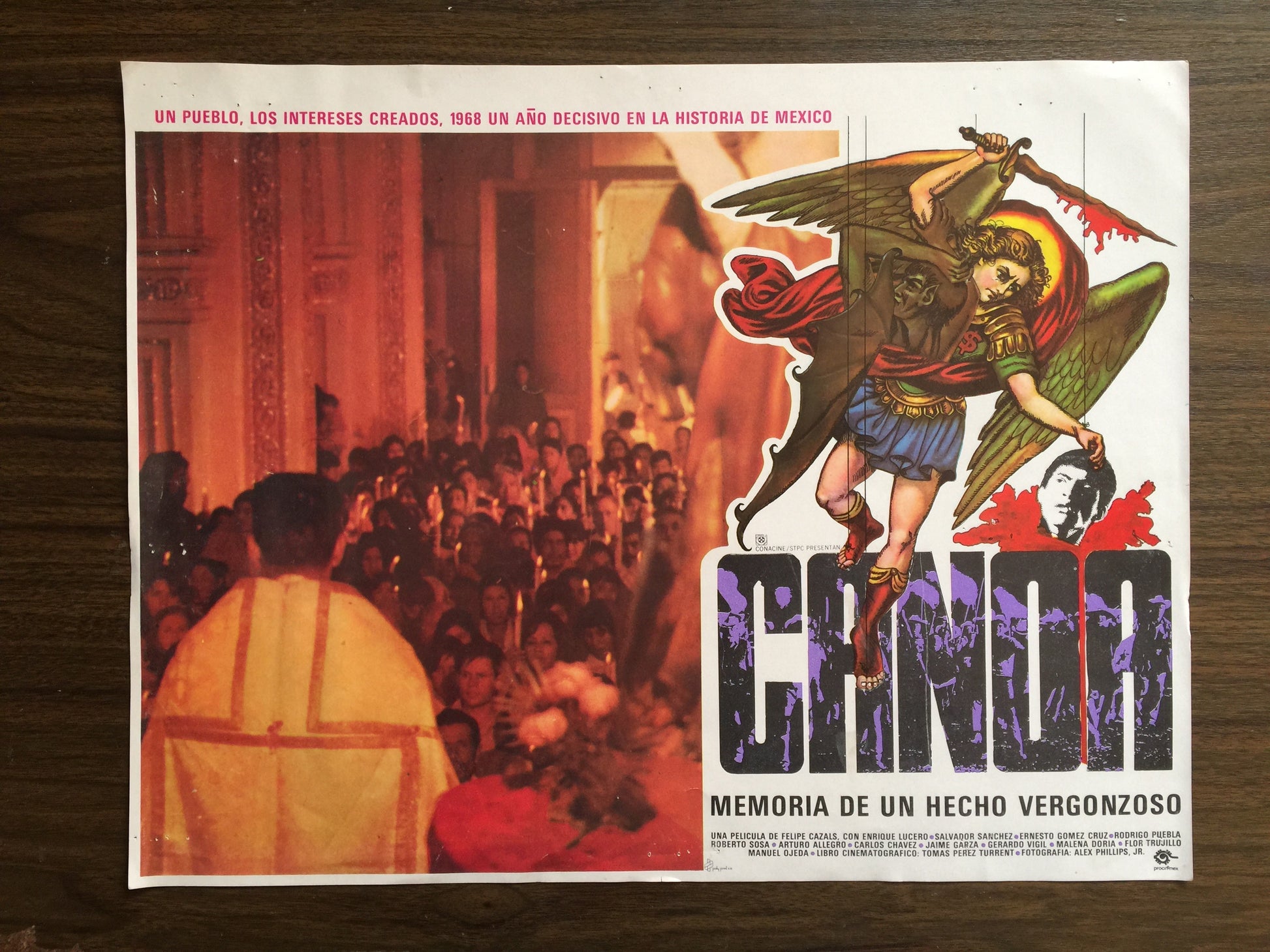 Canoa. Fotomontaje original (lobby card) 1976. formato muerto