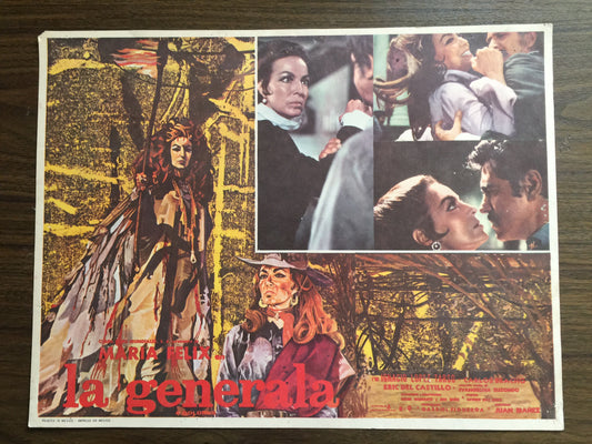 La Generala. María Félix. Fotomontaje original (lobby card) 1971. formato muerto