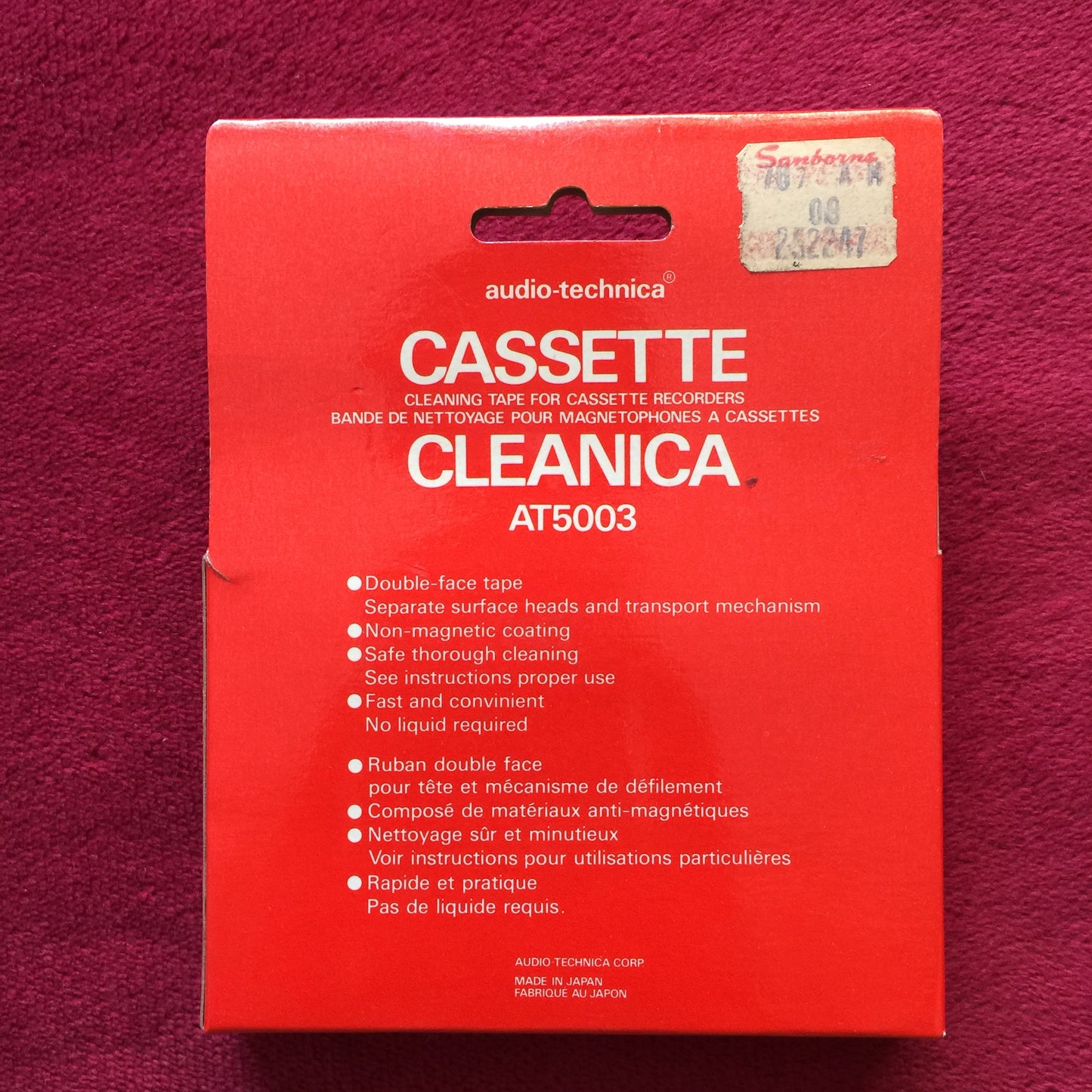 Cassette Cleanica AT5003. Audio-Technica. Artículo nuevo.