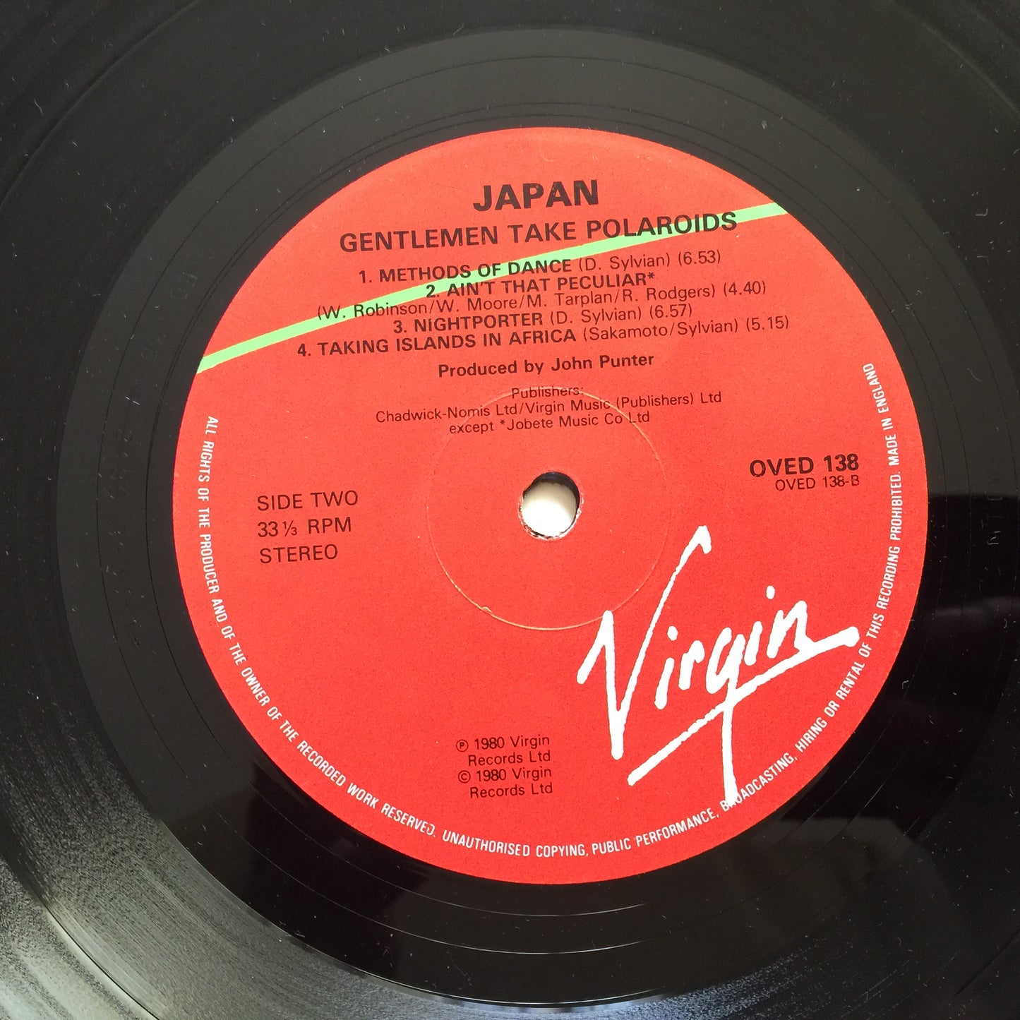 Japan. Gentlemen Take Polaroids. Vinilo en excelente estado. formato muerto