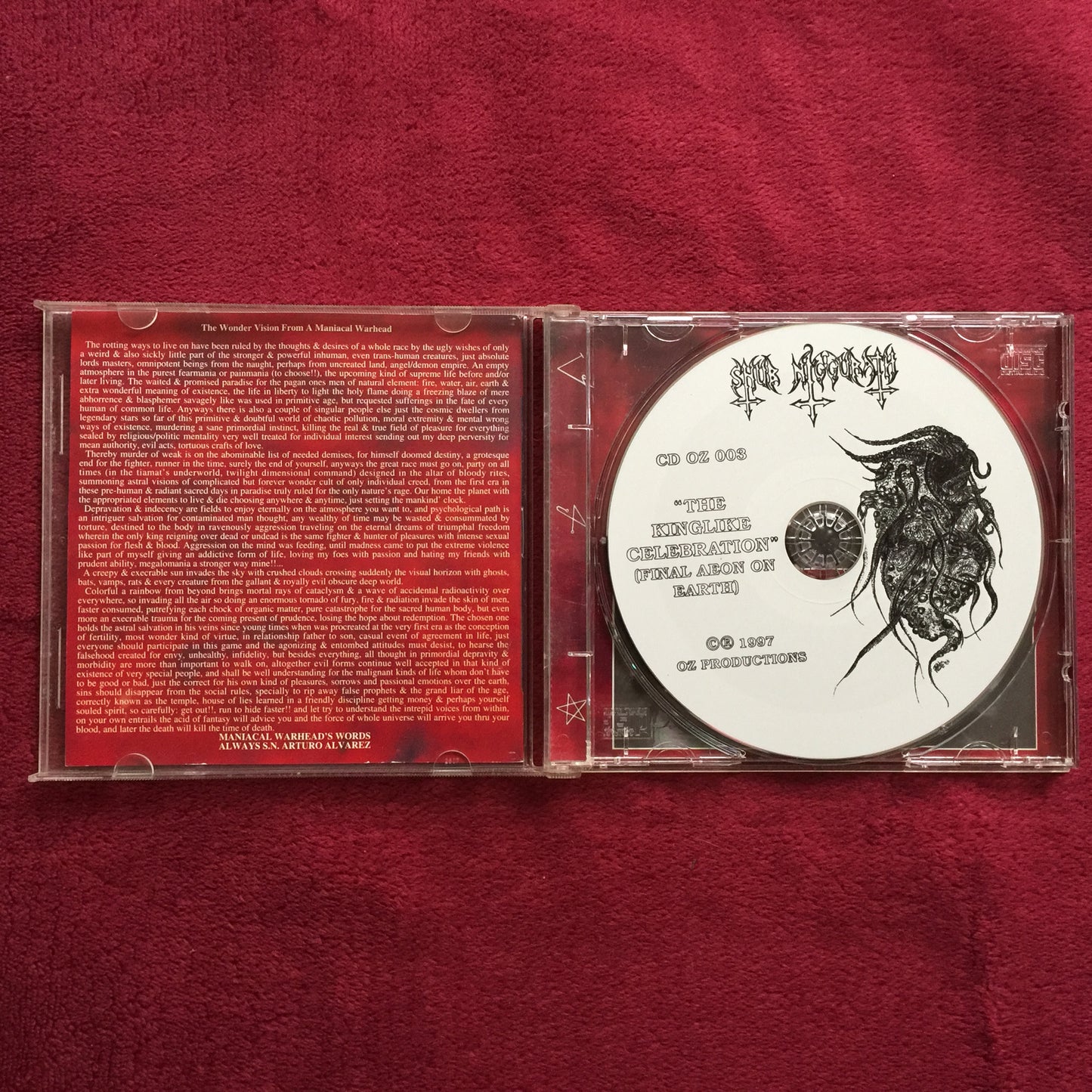 Shub-Niggurath – "The Kinglike Celebration" (Final Aeon On Earth). Cd primera ed. formato muerto