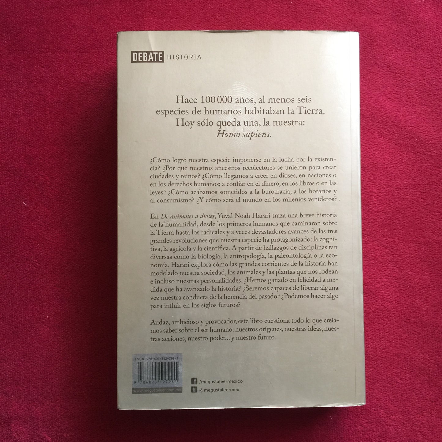 Yuval Noah Harari. De animales a dioses: Breve historia de la humanidad libro formato muerto