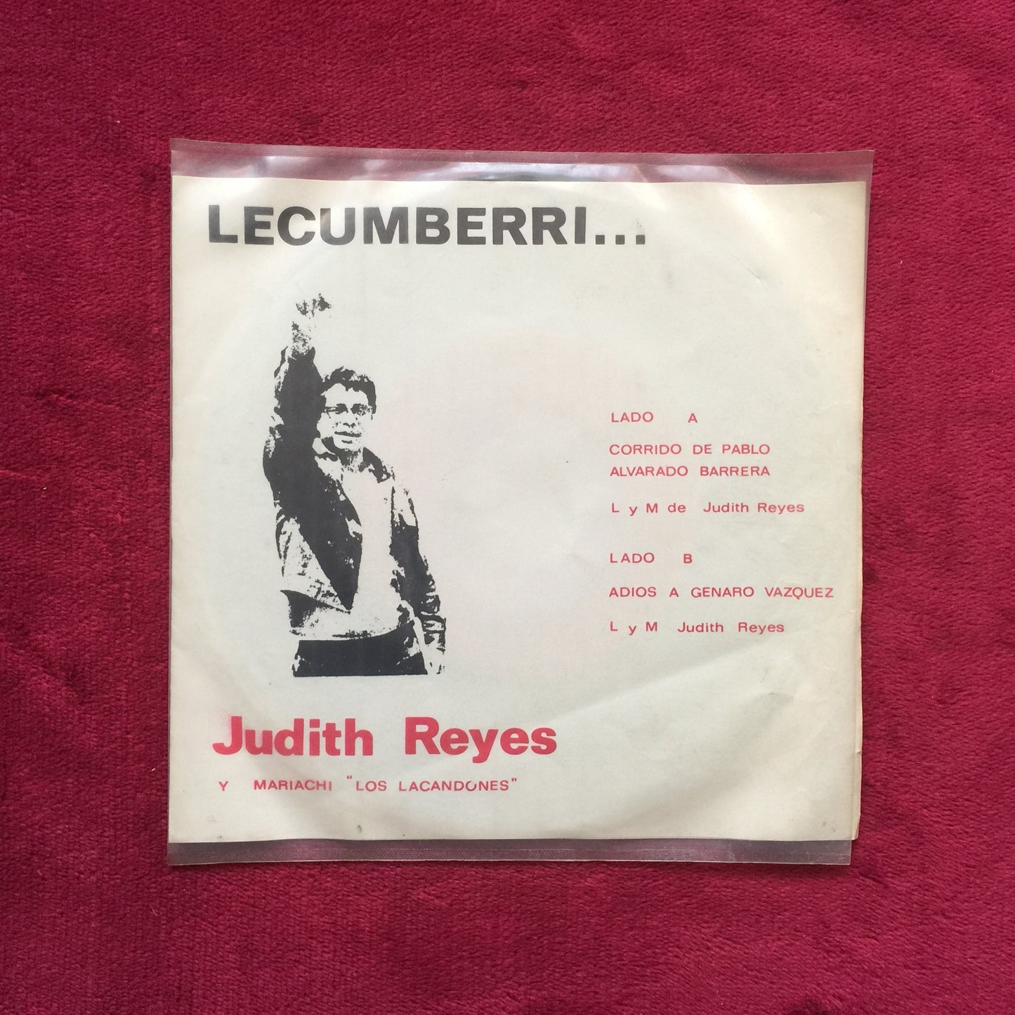 Judith Reyes. Lecumberri. Vinilo 7". formato muerto