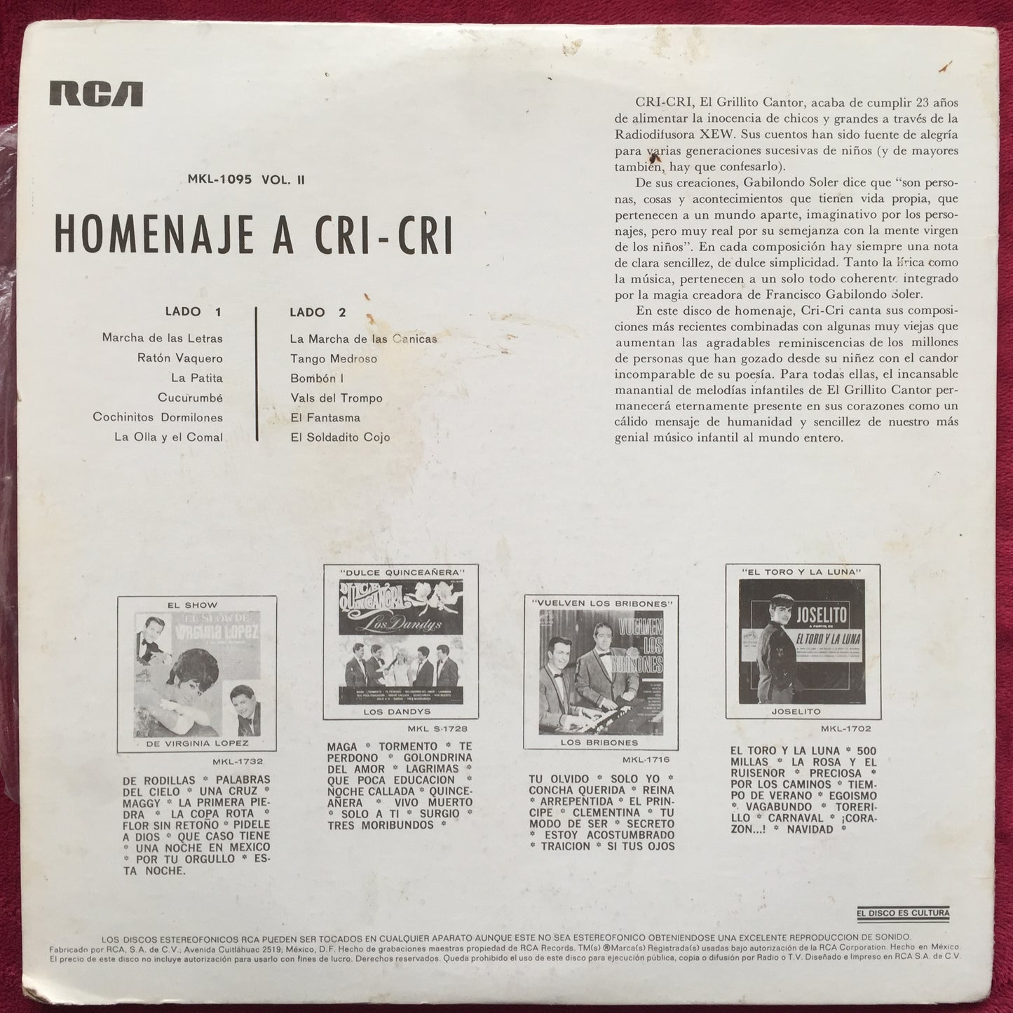 Cri-Cri – Homenaje A Cri-Cri. Vinilo en buen estado. formato muerto