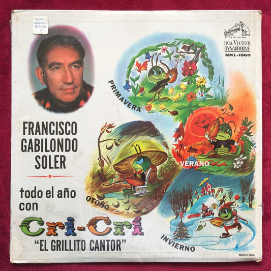 Todo El Año Con Cri-Cri "El Grillito Cantor". Vinilo en buen estado. formato muerto