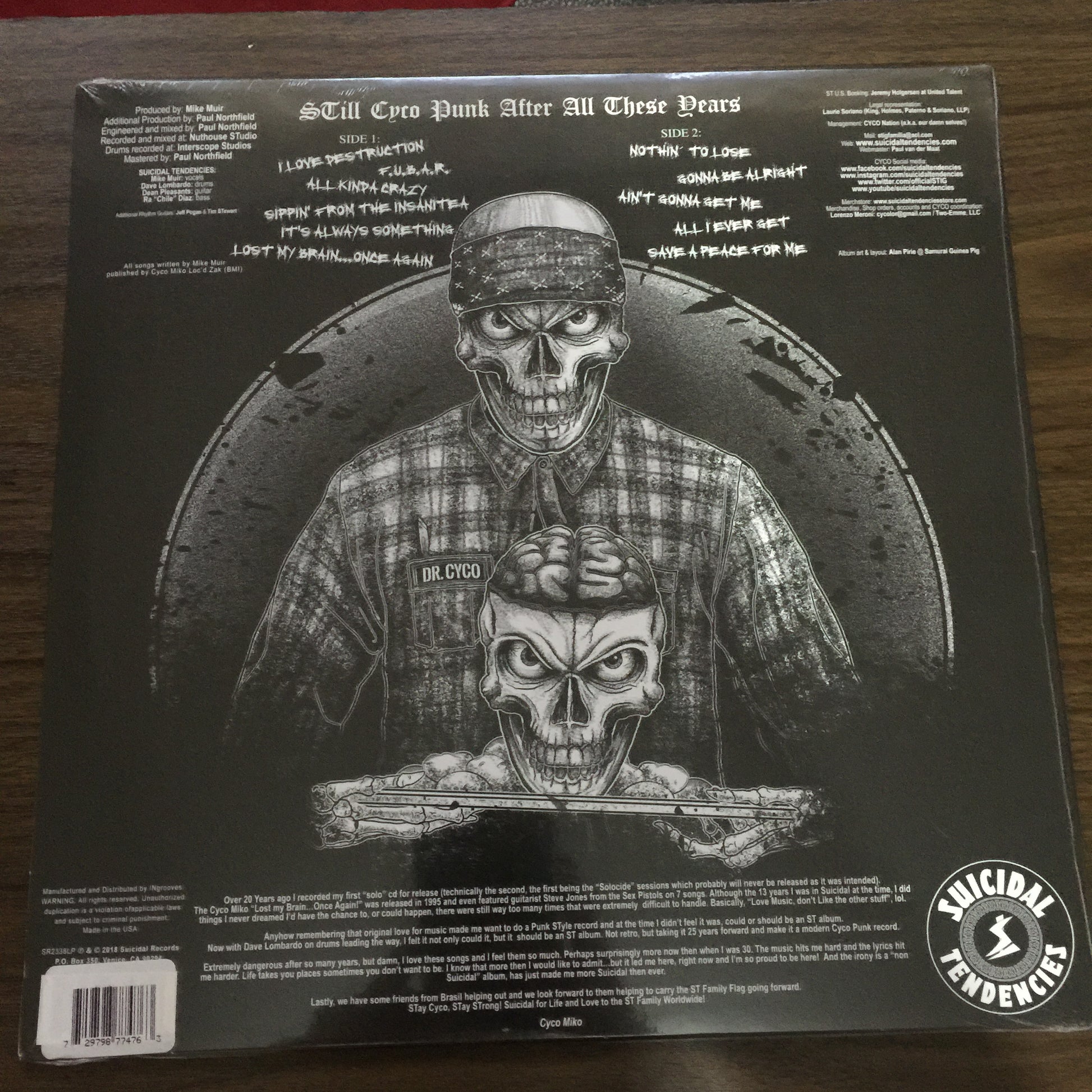 Suicidal Tendencies. STill Cyco Punk After All These Years. Vinyl edición especial. formato muerto