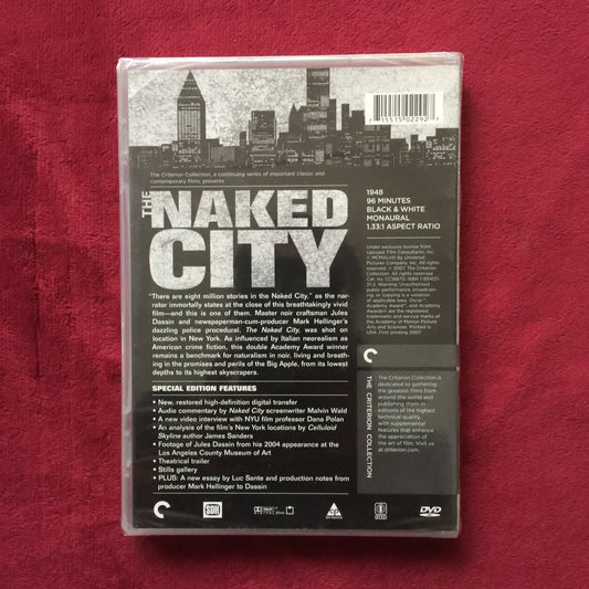 The Naked City. Criterion. DVD nuevo. formato muerto