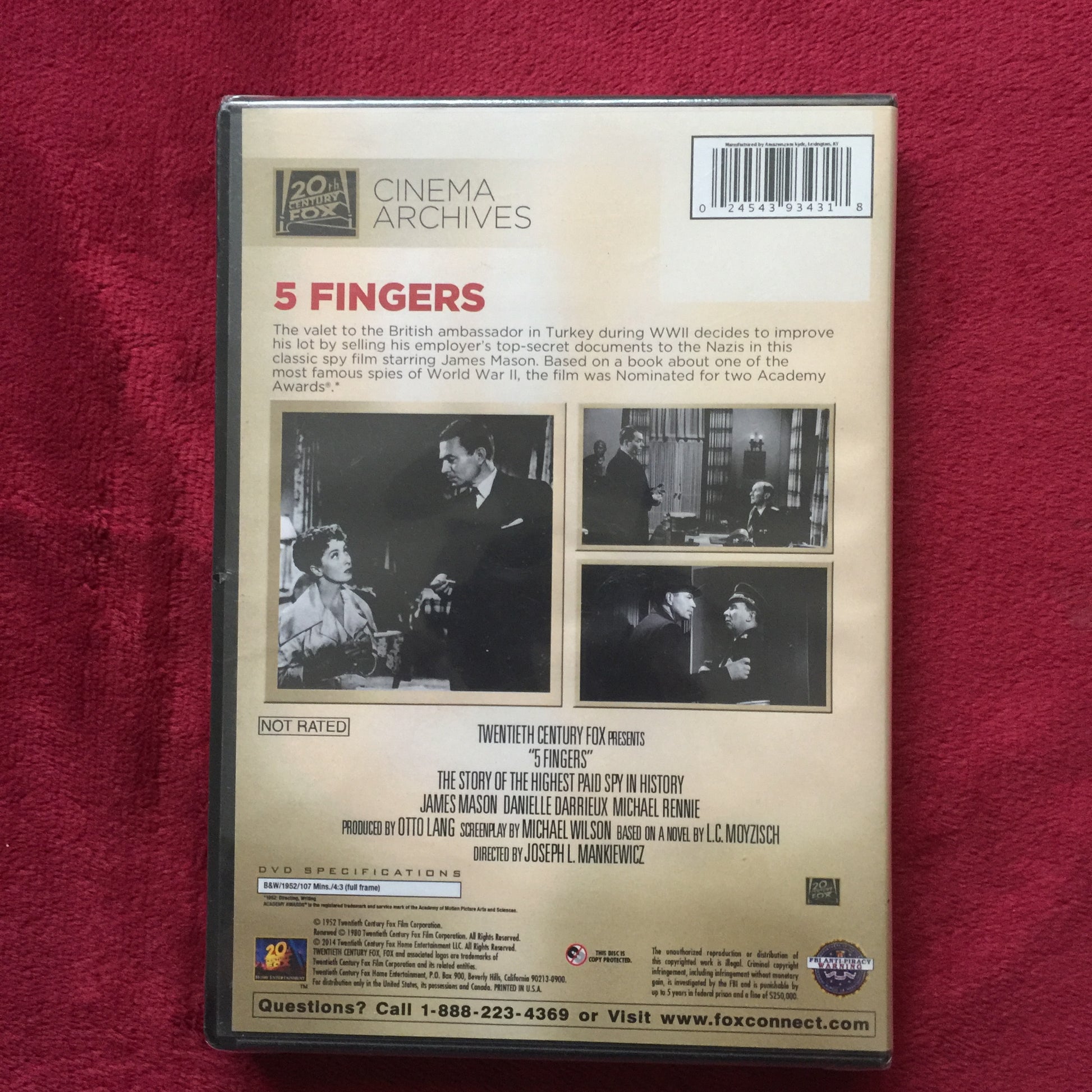 5 FINGERS. DVD. Nuevo, importado. formato muerto