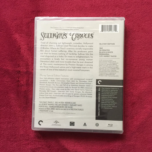 Sullivan’s Travels. The Criterion Collection. Blu-Ray nuevo. formato muerto