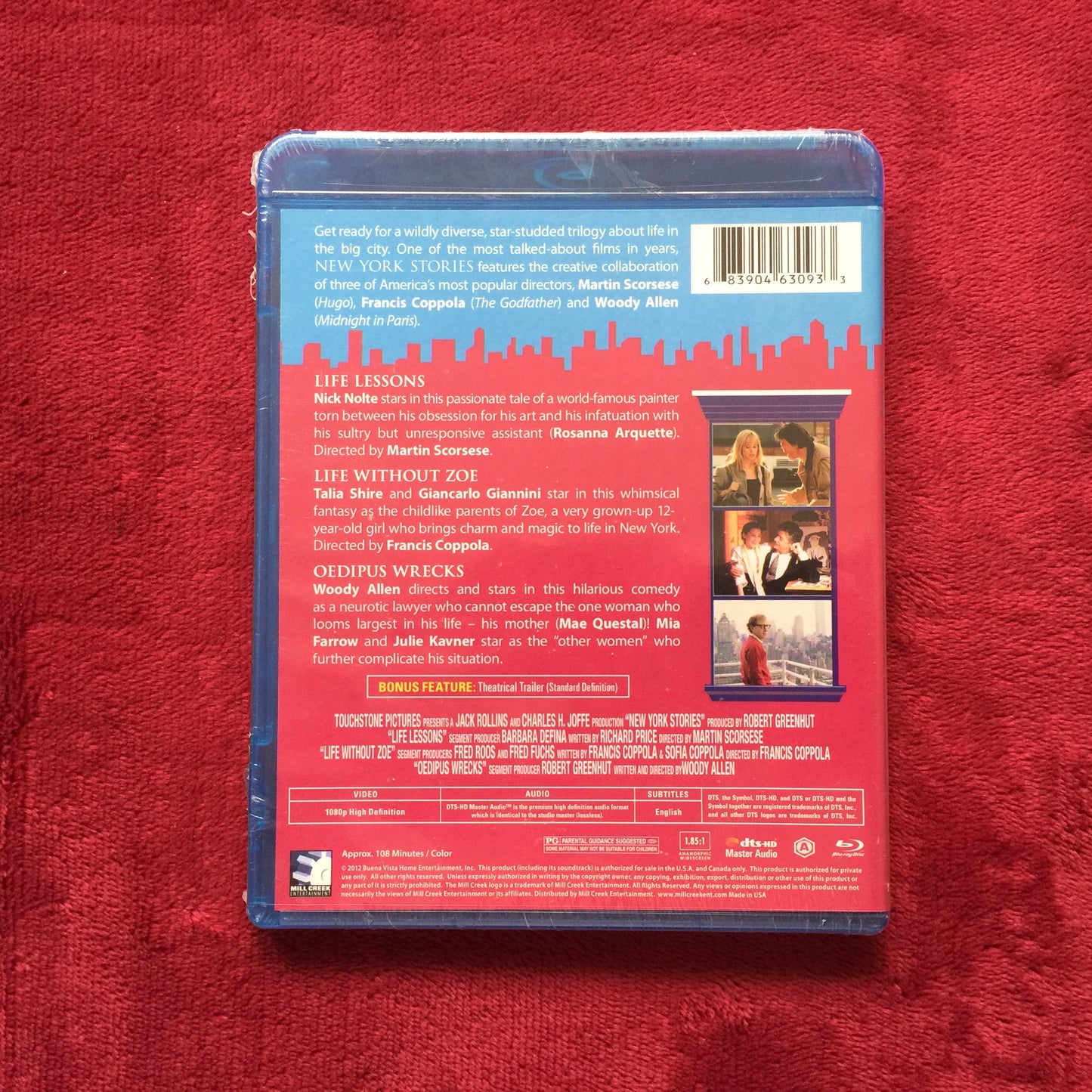 New York Stories. Blu-Ray nuevo, importado. formato muerto