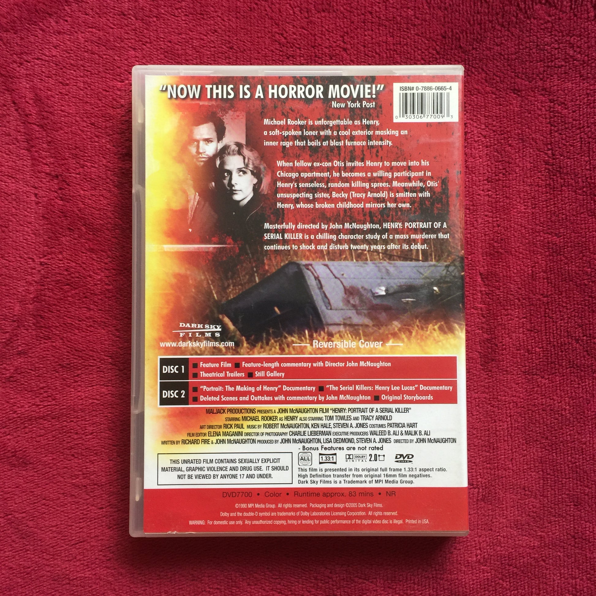 Henry, portrait of a serial killer. DVD doble importado. formato muerto