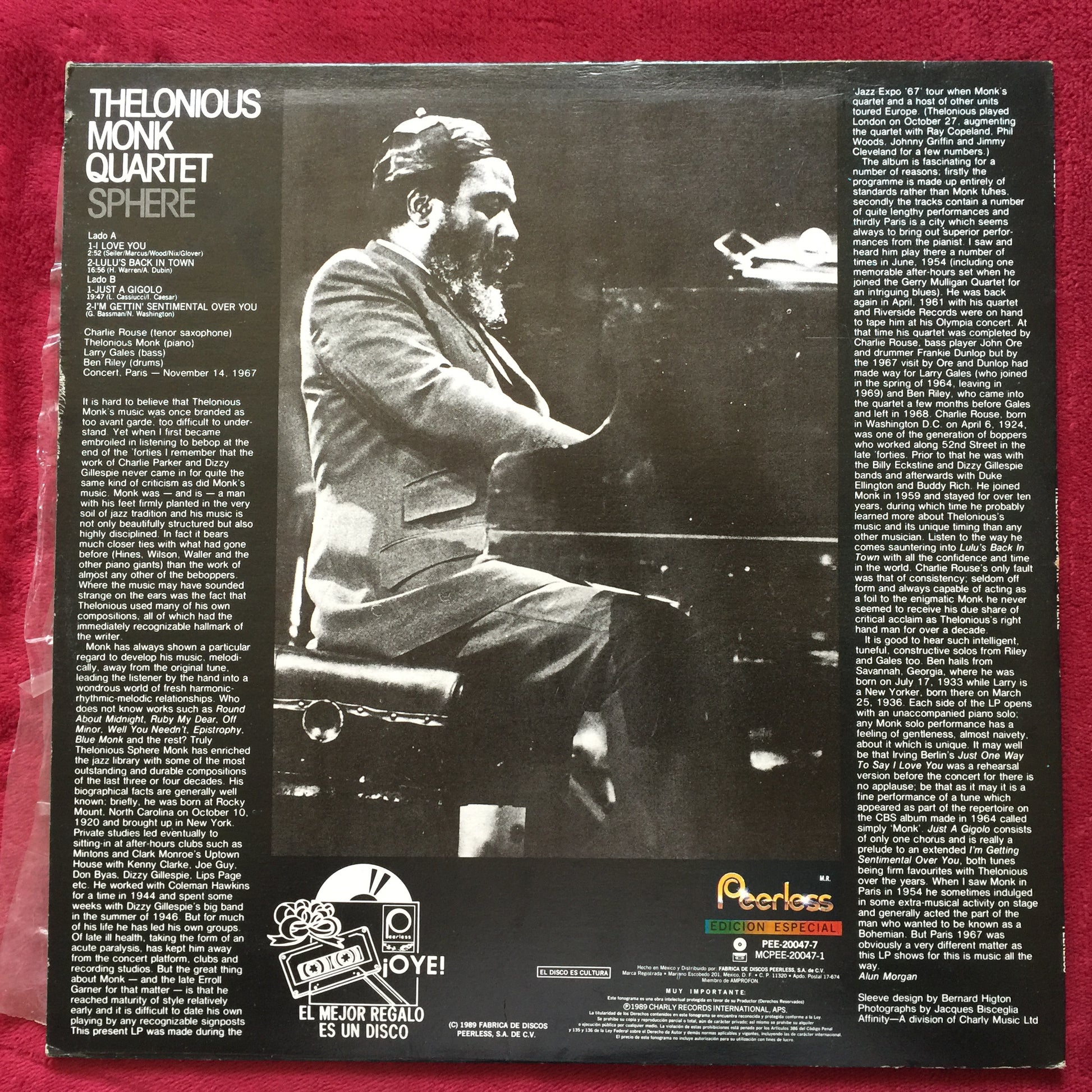 Thelonious Monk. Sphere. Vinilo nacional en buen estado. formato muerto