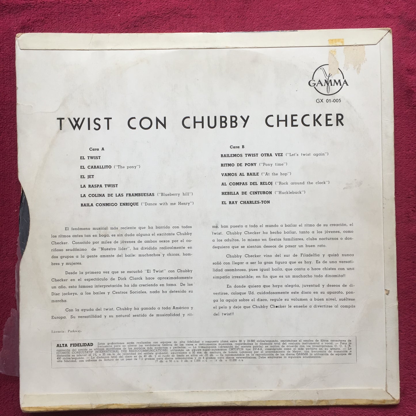 Chubby Checker – Twist. Vinilo nacional en buen estado. formato muerto